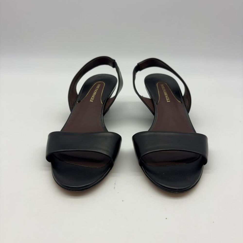 Bruno Magli Black Open-Toe Slingback Sandals